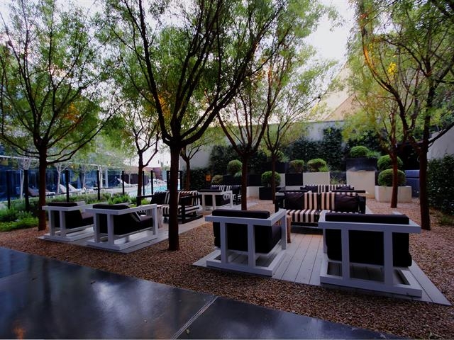 The Outdoor Patio Area at THE MARTIN CONDOS in Las Vegas near the Strip